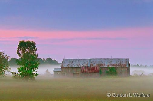 Barn In Misty Dawn_11128-30.jpg - Photographed at Perth, Ontario, Canada.